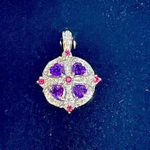 Elegant Purple and Pink Pendant Necklace
